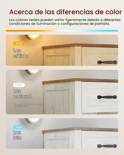 Vista 9 de VASAGLE Colección LIRY - Mesitas de noche de estilo granja con estación de carga, juego de 2 mesas de cabecera, mesas auxiliares con cajón Blanco