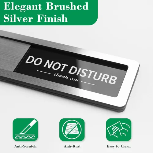 Vista 3 de Letrero magnético para puerta con texto en inglés «Do Not Disturb», «Please Knock» para puertas, reunión en progreso, trabajo desde casa, en una
