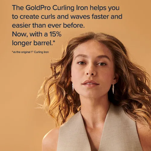Vista 4 de Bio Ionic GoldPro 1" or 1.25” Curling Iron, Blue, Moisturizing Heat & 24K Gold MX, New & Improved 15% Longer Barrel Ceramic Curling Iron, Adjustable
