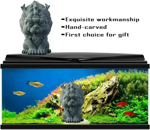 Vista 3 de livelyfish Feng Shui Guardián Chi Lin/Kylin/Qi Lin Estatua de arenisca Estatua de piedra arenisca Escultura de buena suerte, decoración china