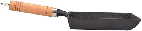 Vista 9 de Vikye Tamagoyaki - Sartén japonesa para tortilla/huevos, mini sartén de hierro para tortilla, sartén con mango de madera Tamagoyaki, funciona