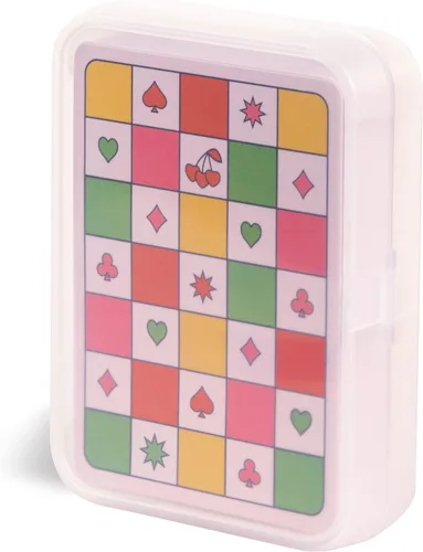 Vista 3 de ban.do Game On! Cartas de juego impermeables, baraja estándar de 52 cartas, cartas impermeables con estuche de almacenamiento
