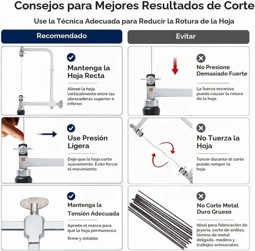 Vista 5 de Marco de sierra para joyero ajustable con 144 hojas Kit profesional para hacer joyería