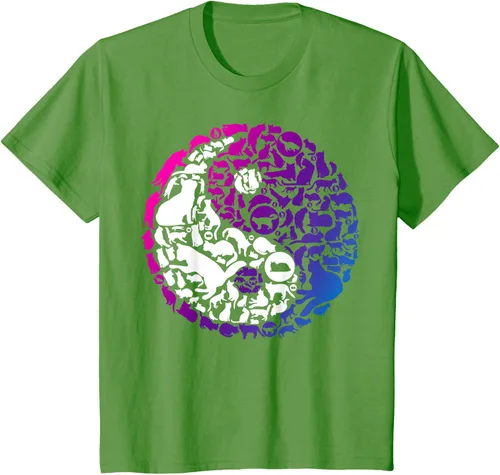 Vista 36 de Cute Kitty Cats and Zen Spirit Peace & Love Yin Yang - Camiseta de gato Negro
