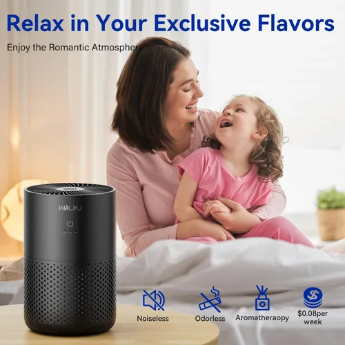 Vista 4 de Purificadores de aire para dormitorio del hogar, purificador de aire True HEPA H13 con esponja de fragancia para un mejor sueño, polen, humo, polvo
