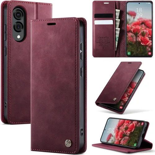 Vista 51 de Funda tipo cartera para Samsung Galaxy Z Fold 7 de piel con tarjetero y función atril, cierre magnético, bloqueo RFID, TPU a prueba de golpes, Negro