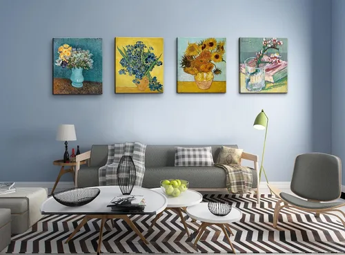 Vista 4 de dgbtcart Girasoles Lirios Florero de Flores por Vincent Van Gogh Arte de Pared en Lienzo, Reproducciones de Pinturas Clásicas Impresiones Obra
