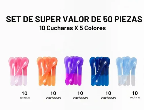 Vista 3 de Juego de 50 cucharas transformadoras de color, cubiertos desechables y reutilizables de 5.15 pulgadas, cucharas visuales reactivas al frío