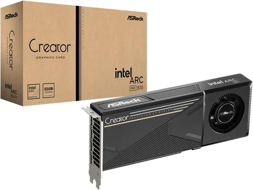 Vista 6 de ASRock Intel Arc Pro B60 Creator - Tarjeta gráfica de 24 GB, GPU de estación de trabajo, Xe2-HPG, 2400 MHz, 24 GB GDDR6 de 192 bits, PCIe 5.0, 4X DP