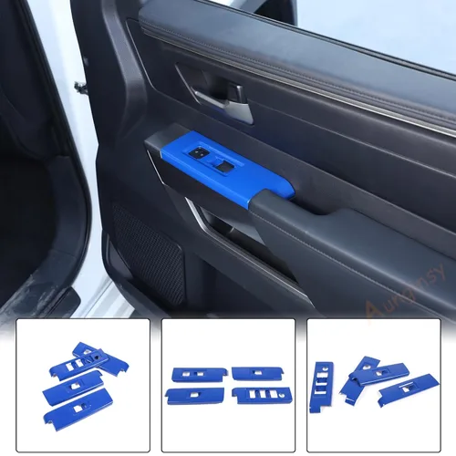 Vista 6 de Aunginsy Cubierta de Panel de Moldura de Botón de Elevación de Vidrio para Puerta de Automóvil Compatible con Toyota Tundra/Sequoia 2022-2025
