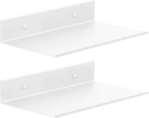 Vista 17 de Z metnal Estantes flotantes pequeños, mini estante de metal para pared, aluminio, montado en la pared y sin taladro, negro, 4.7 pulgadas, paquete