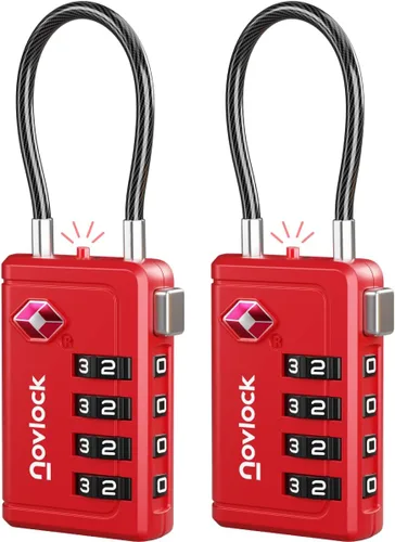Vista 17 de Cerradura de equipaje aprobada por la TSA Indicador de inspección, combinación de 4 dígitos, aleación de zinc duradera para maletas, mochilas