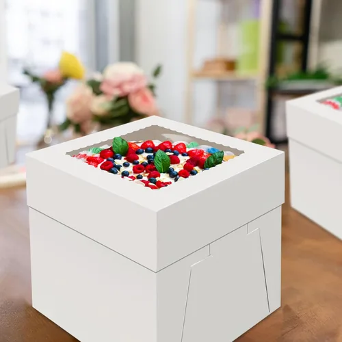 Vista 4 de WINKIO Cajas para pasteles de 8 pulgadas, soporte para tartas, contenedor de transporte de almacenamiento