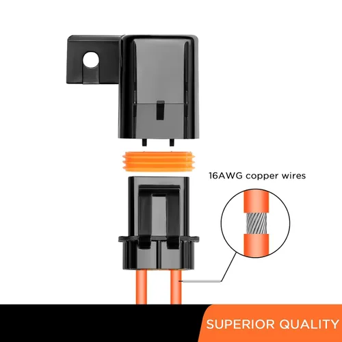 Vista 4 de Recoil Paquete de 3 portafusibles impermeables ATC ATO en línea 16AWG con 3 fusibles de 10 A y 3 fusibles de 15 A