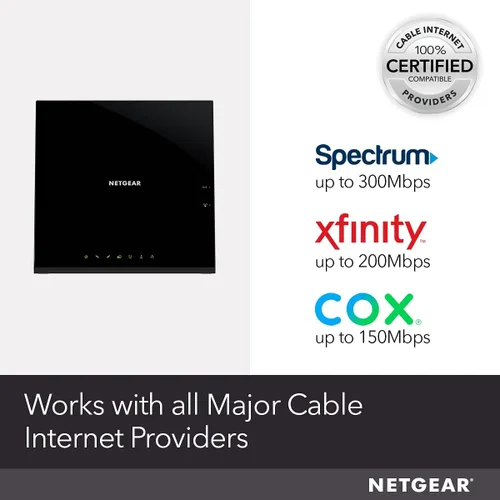 Vista 3 de NETGEAR Combo C6250 de módem por cable, compatible con todos los proveedores de cable, incluyendo Xfinity, de Comcast, Spectrum, Cox para planes
