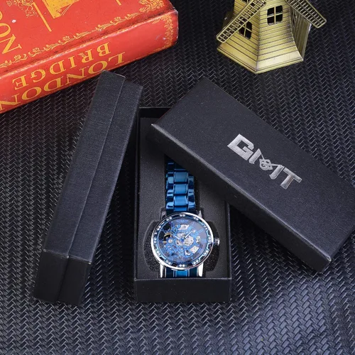 Vista 7 de Reloj de pulsera mecánico retro steampunk con diamantes de talla real para hombre, elegante reloj de pulsera mecánico