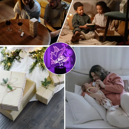 Vista 7 de Luz nocturna 3D Rapero Lil Peep LED para decoración del hogar, regalo para fanáticos, luz de decoración de dormitorio, sensor LED que cambia