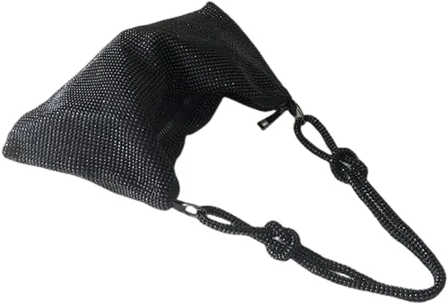 Vista 5 de UMREN Bolsos Hobo con diamantes de imitación para mujer, elegante bolso de noche de cristal brillante para fiesta, club, boda