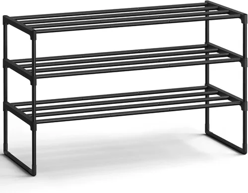 Vista 27 de SONGMICS Zapatero, Organizador de Zapatos de 2 Niveles, Estante de Almacenamiento de Metal, Vertical o Invertido, para 3-6 Pares, Apilable