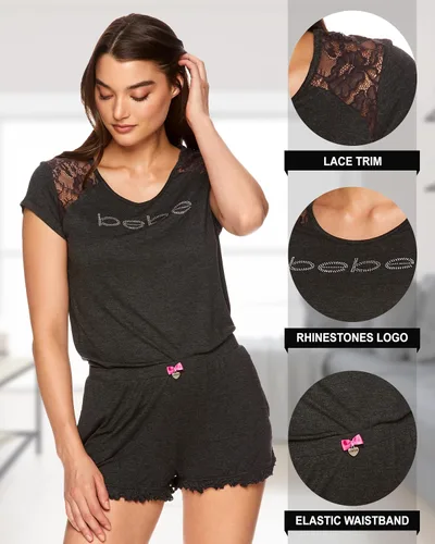 Vista 2 de bebe Conjunto de pijama para mujer - Conjunto de pijama corto de camisa y descanso