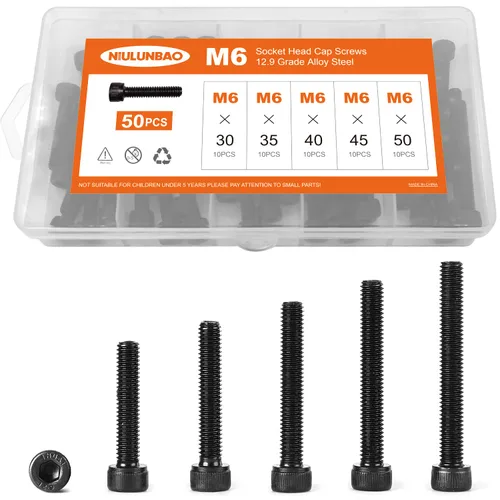 Vista 13 de Tornillos de cabeza hexagonal M3 x 4 mm, 6 mm, 8 mm, 10 mm, 12 mm, pernos de acero de aleación de grado 12.9, acabado de óxido negro, unidad