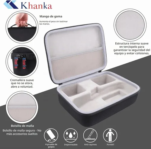 Vista 3 de khanka Estuche rígido de transporte para DYMO LetraTag LT-100H / 100H Plus - Bolsa protectora de almacenamiento de viaje para DYMO LT100H, cinta
