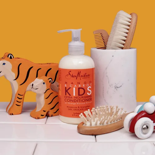 Vista 7 de SheaMoisture - Acondicionador infantil sin sulfato de mango y zanahoria, 7.7 onzas