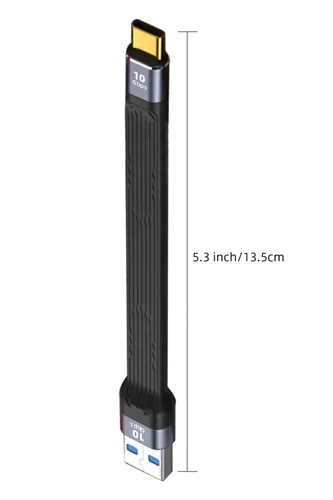 Vista 5 de AreMe Cable USB C corto de 5.3 pulgadas, cable de carga rápida USB A a USB C de 60 W, soporta transferencia de datos de 10 Gbps para SSD portátil