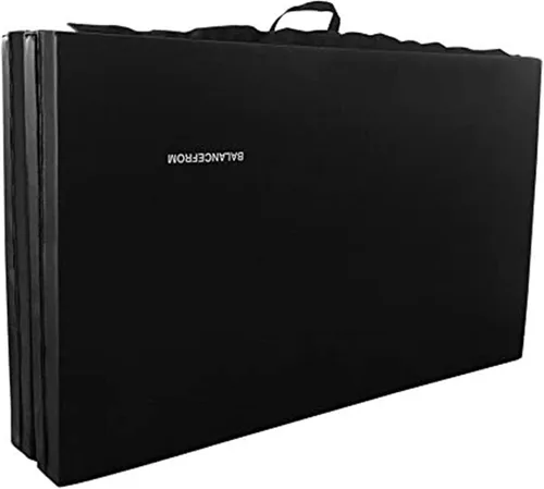 Vista 9 de BalanceFrom 10x4 Feet 4-Panel Folding Gymnastics Mat – 2-Inch Thick Pad with Vinyl Surface and Carrying Handles for Tumbling, Yoga, Pilates, Home