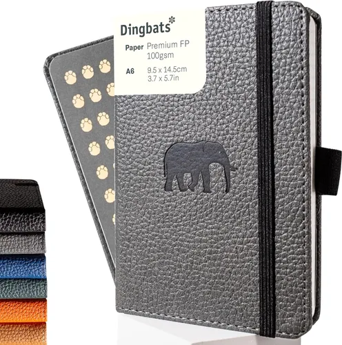 Vista 11 de Dingbats* - Cuaderno de bolsillo con puntos A6 de vida silvestre - Diario pequeño de tapa dura de piel sintética para trabajo, viajes, bolsillo