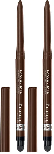 Vista 10 de Delineador de ojos impermeable Rimmel London Exaggerate, altamente pigmentado, de larga duración, con difuminador incorporado, 230, Océano Profundo