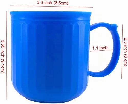 Vista 3 de AOYITE Juego de 4 tazas de café de plástico de 13 onzas con asa, tazas
