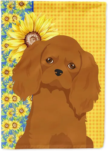 Vista 369 de Caroline's Treasures WDK5313GF Bandera de jardín con diseño de girasoles de verano, color negro y tostado, Airedale Terrier para buzón, bandera