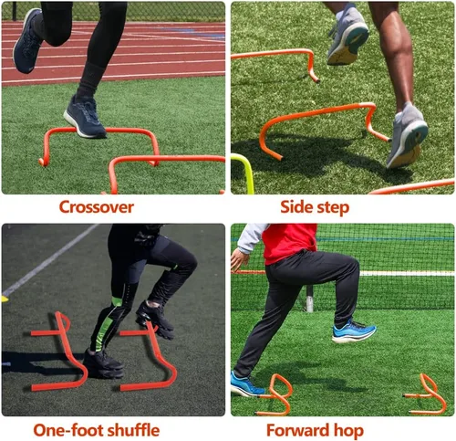 Vista 6 de YEXEXINM Paquete de 6 obstáculos de entrenamiento de velocidad de agilidad, 6 pulgadas desmontables de entrenamiento de agilidad, equipo de práctica