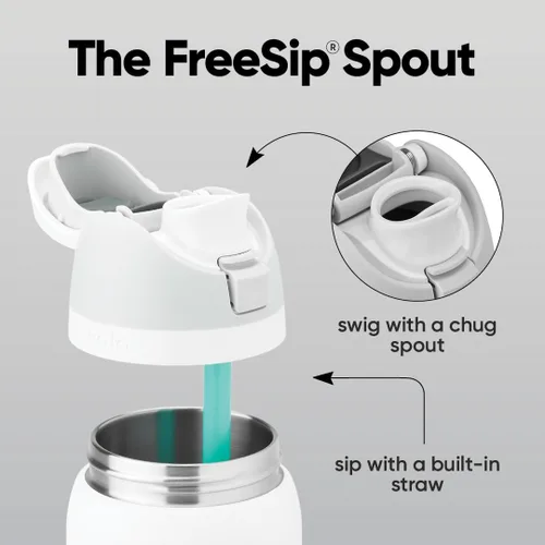 Vista 3 de Owala FreeSip - Acero inoxidable - 32 oz - Morado/Azul (pistas de esquí de los años 80)