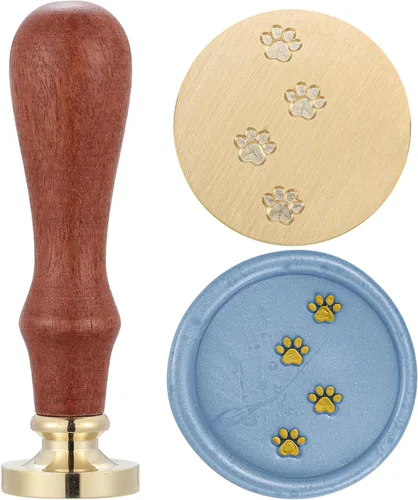 Vista 13 de Yoption Baby Footprints - Sello de cera Cabeza de sello de cera de latón con mango de madera, para invitación de baby shower, envoltura de regalo