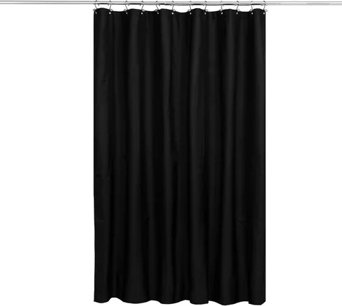Vista 40 de N&Y Home Cortina o forro de tela para ducha, lavable a máquina, estrecho, negro, de 36 x 72 pulgadas Hotel Quality, Bottom Magnets, Washable