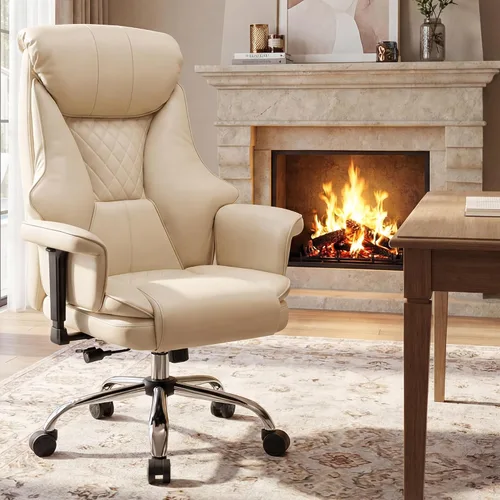 Vista 11 de AreShark Silla de oficina grande y alta, silla ejecutiva de escritorio de cuero con respaldo alto y soporte lumbar ajustable, ergonómica, cómoda