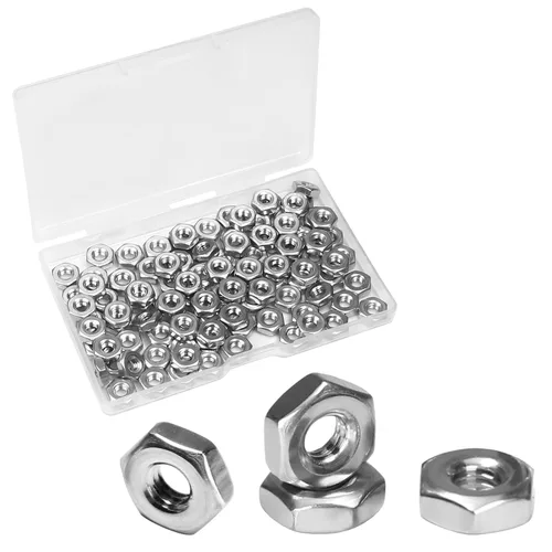Vista 9 de 200 piezas M4-0.7 Tuerca hexagonal, Tuercas de acero inoxidable 304, M4x0.7mm de accionamiento hexagonal, Tuerca hexagonal métrica de rosca gruesa