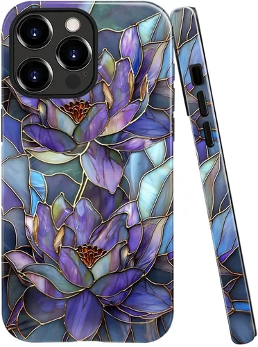Vista 30 de Funda TnXee Compatible con iPhone 11, Funda Híbrida de 2 Capas de Prevención de Caídas con Arte Floral Colorido para Niñas y Niños