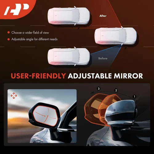 Vista 6 de A-Premium Par (2) espejos manuales para puerta del conductor y del pasajero, compatible con Ford F-150 1997-2003, F-150 Heritage 2004, F-250