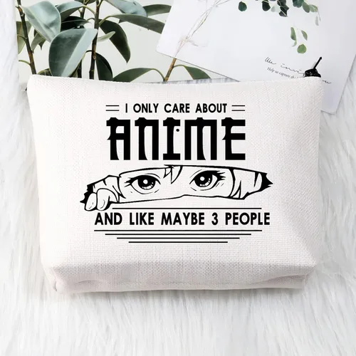 Vista 3 de BDPWSS Regalos para amantes del anime para niñas, bolsa de maquillaje de anime, regalo para amantes del anime, regalo para fanáticos del anime