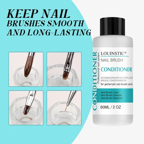 Vista 9 de LOUINSTIC Solución deslizante para uñas de poligel y kit limpiador de pinceles de arte de uñas, solución antideslizante de gel de uñas de poliéster