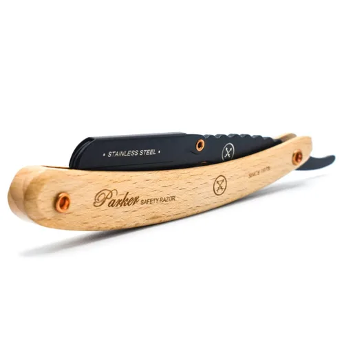 Vista 5 de Parker SRP - Maquinilla de afeitar recta con mango de madera de pino, 5