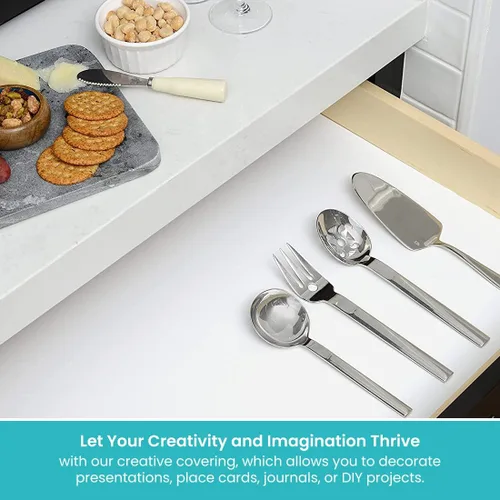 Vista 5 de Con-Tact Brand Cubierta creativa adhesiva para estanterías, 18 pulgadas x 16 pies, blanco (Paquete de 1)