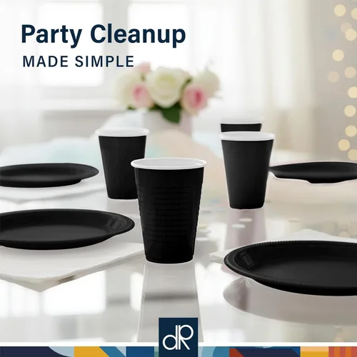 Vista 7 de DecorRack - Vasos desechables y reutilizables de 12 onzas para fiestas de cumpleaños, despedidas de soltera, campamentos, eventos en interiores y al