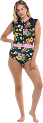 Vista 4 de Body Glove Traje de baño de una pieza con cremallera frontal y UPF 50+ para mujer
