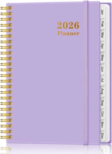 Vista 9 de Agenda 2026 – Agenda semanal y mensual de enero de 2026 a diciembre de 2026, planificador 2026 encuadernado en espiral con 12 pestañas mensuales