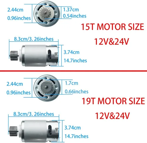Vista 4 de 12V RS550 30000RPM 00968-9015 Motor 7R de alta velocidad (15T) para ruedas eléctricas niños paseo en coche actualización para Fisher Price/Jeep