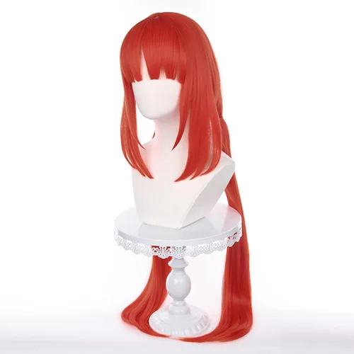 Vista 4 de Peluca de pelo sintético largo y liso de anime para Halloween, Navidad, moda diaria, cómic con y espectáculo de cosplay